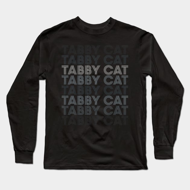 Retro Silver Tabby Cat Long Sleeve T-Shirt by Adopt Me Meow